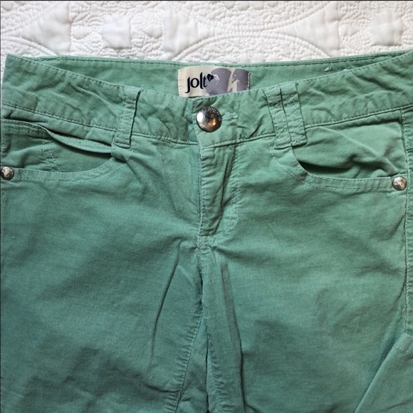 Jolt Mint Green Skinny Low Rise Cords 5/small - Picture 2 of 7